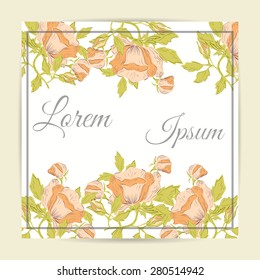 Invitation card with floral elements