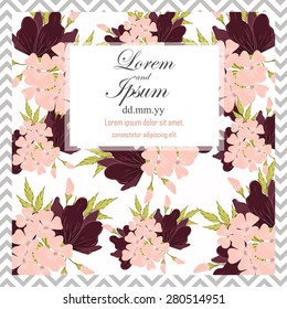 Invitation card with floral elements