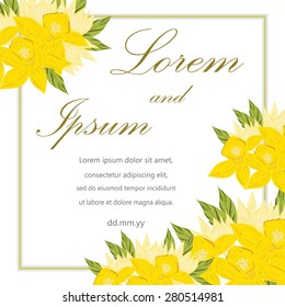 Invitation card with floral elements