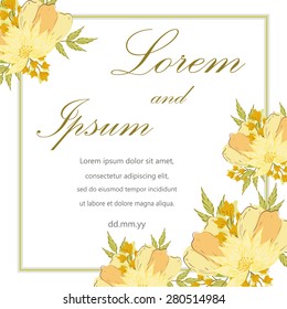 Invitation card with floral elements