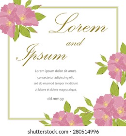 Invitation card with floral elements