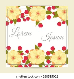 Invitation card with floral elements