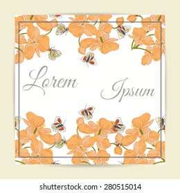 Invitation card with floral elements