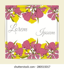 Invitation card with floral elements