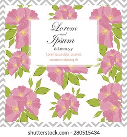 Invitation card with floral elements