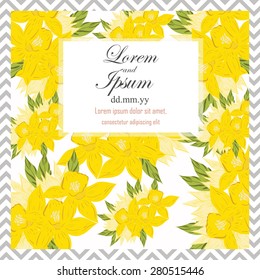 Invitation card with floral elements