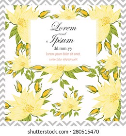 Invitation card with floral elements