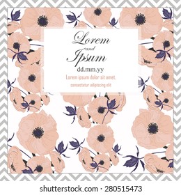 Invitation card with floral elements