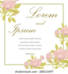 Invitation card with floral elements