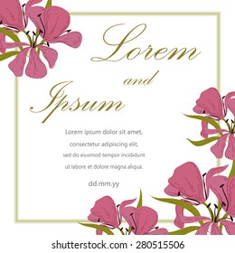 Invitation card with floral elements