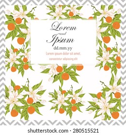 Invitation card with floral elements