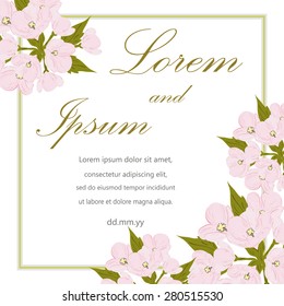 Invitation card with floral elements