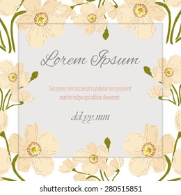 Invitation card with floral elements