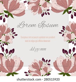 Invitation card with floral elements