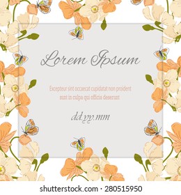 Invitation card with floral elements