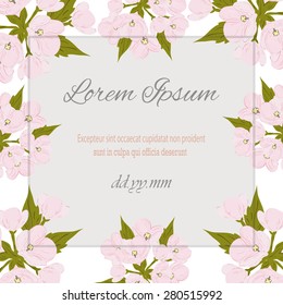 Invitation card with floral elements