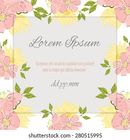 Invitation card with floral elements