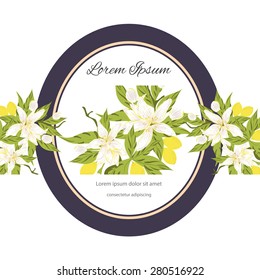 Invitation card with floral elements