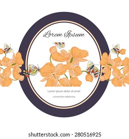 Invitation card with floral elements