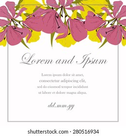 Invitation card with floral elements