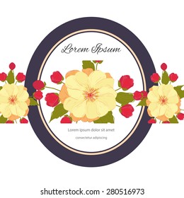 Invitation card with floral elements