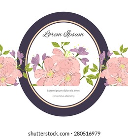 Invitation card with floral elements