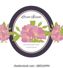 Invitation card with floral elements