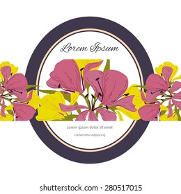 Invitation card with floral elements