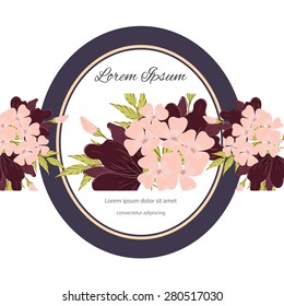 Invitation card with floral elements