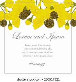 Invitation card with floral elements