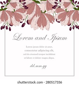 Invitation card with floral elements