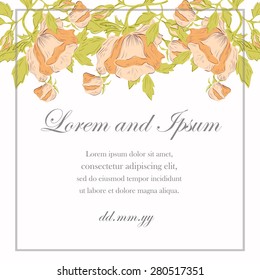 Invitation card with floral elements