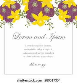 Invitation card with floral elements