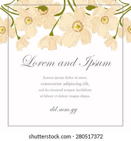 Invitation card with floral elements