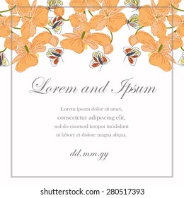 Invitation card with floral elements