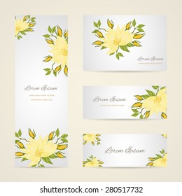 Invitation card with floral elements