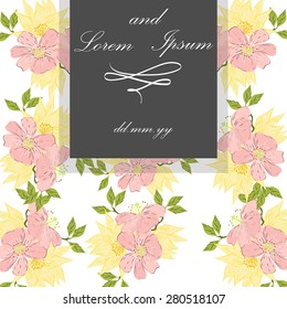 Invitation card with floral elements