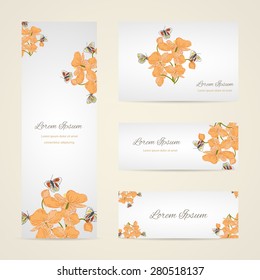 Invitation card with floral elements