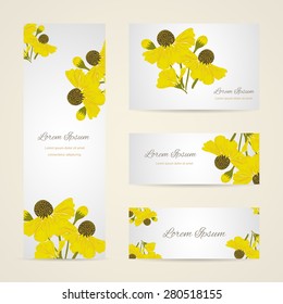 Invitation card with floral elements