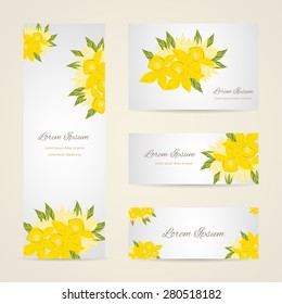 Invitation card with floral elements