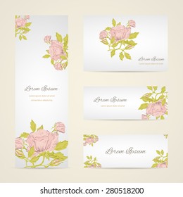 Invitation card with floral elements