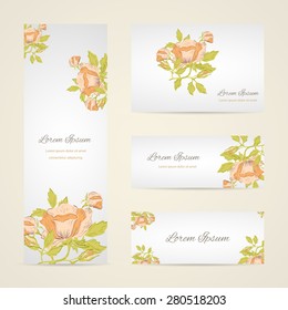 Invitation card with floral elements