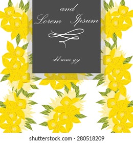 Invitation card with floral elements