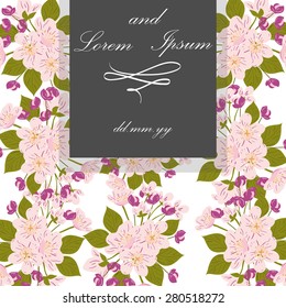 Invitation card with floral elements