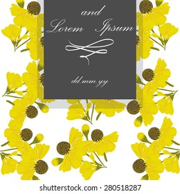 Invitation card with floral elements