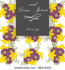 Invitation card with floral elements