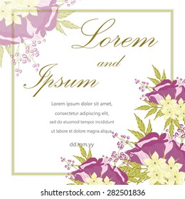 Invitation card with floral elements