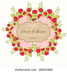 Invitation card with floral elements