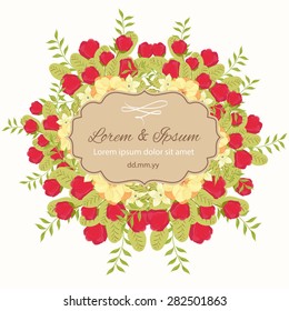 Invitation card with floral elements