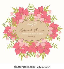 Invitation card with floral elements